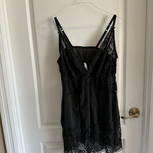 Cacique Black Lace Slip Dress